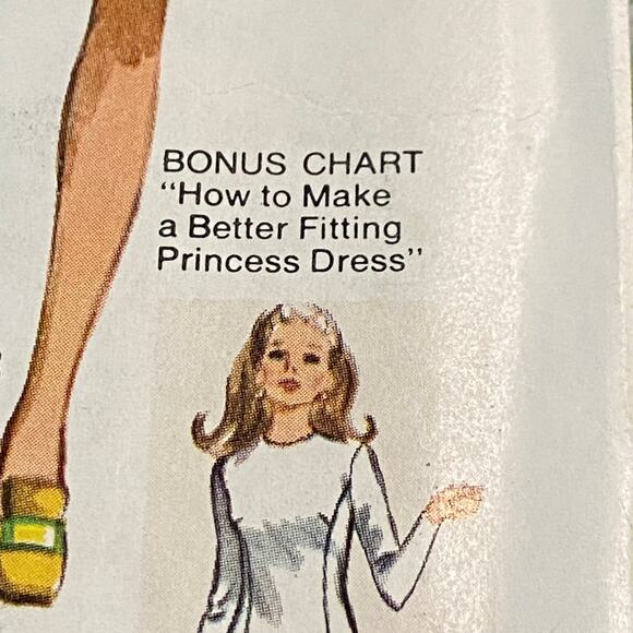 Simplicity 8886 Dress Pattern Jr Petite 1970 Vtg Variation Top Stitch Princess - Picture 6 of 7